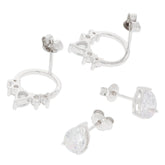 4 pc Set Sterling Silver Semi Mount Earrings Setting Pear PE 8X6mm 5x4 - Syzjewelry